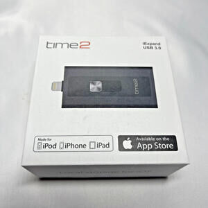 Time2 IExpand Black USB 3.0 Apple Certified Local Storage for iOS Factory Sealed